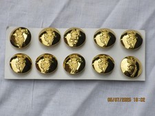 10X Irish Guards Officers, Brass, 22Mm, Army Buttons, Maker; Firmin, London