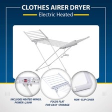 Kemket Electric Heated Clothes Dryer Indoor Wet Foldable Drying Horse Rack 230W