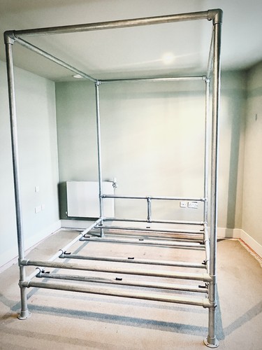 Four poster steel bed - four,
