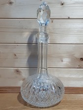 A Vintage Georgian Crystal Cut Glass Globe Shaped Decanter With Stopper Mint!