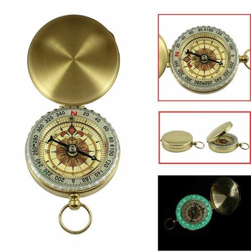 Pocket compass vintage - vintage, brass