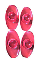 4x Eggs Cups Stackable Red In Very Good Condition Egg Cups