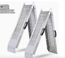 2Pcs Galvanized Steel Folding Loading Ramp Portable 400KG Capacity for Motorbike