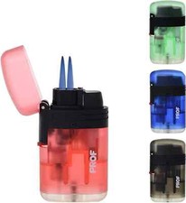 PROF Translucent Double Jet Flame Windproof Lighters Cool Rare Clipper Zippo