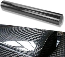 Black 7D Carbon Fibre Vinyl Car Wrap Film Sticker Air Bubble Free UK