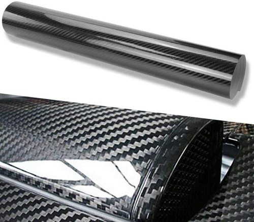 Black carbon fibre vinyl - black,