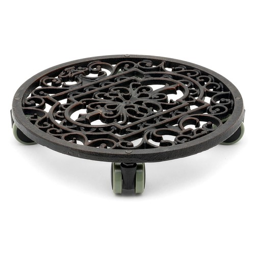 Plant pot trolley cast - pot, iron