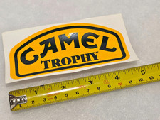 Genuine Rare Camel Trophy Land Rover Sticker Decal 115mm Green on Yellow