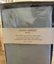 Laura Ashley Dupion Silk Duck Egg Curtains 88” X  90” New