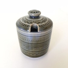 Wade Jam Condiment Jar 8.5cm Irish Porcelain Made in Ireland Blue Green Glazed