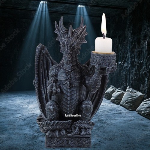 Dragon candle holder gothic - holder,
