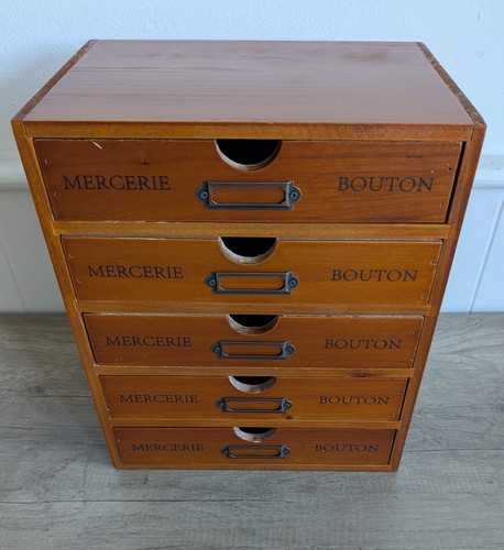 Wooden drawer mercerie - wooden, 5-drawer