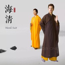 Zen Buddhist Meditation Haiqing Robe Kung Fu Long Gown Shaolin Monk Uniform