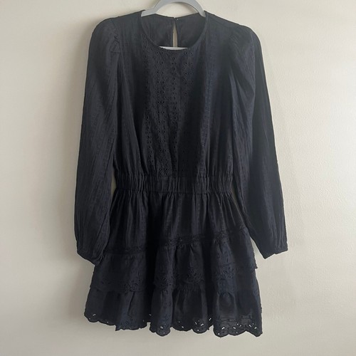 Zara black eyelet embroidered - black,