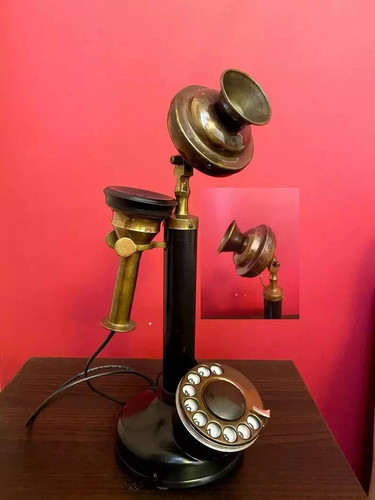 Antique brass candle stick - brass,