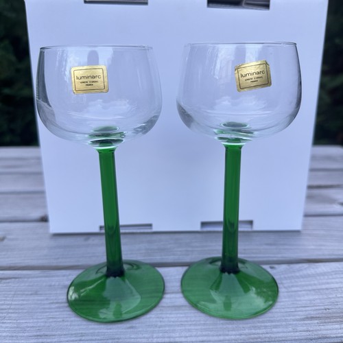Vintage Luminarc Green Stem