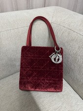 Vintage Christian Dior Red Velvet John Galliano era Lady Dior Bag