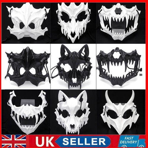 Half face mask dragon - mask, tiger