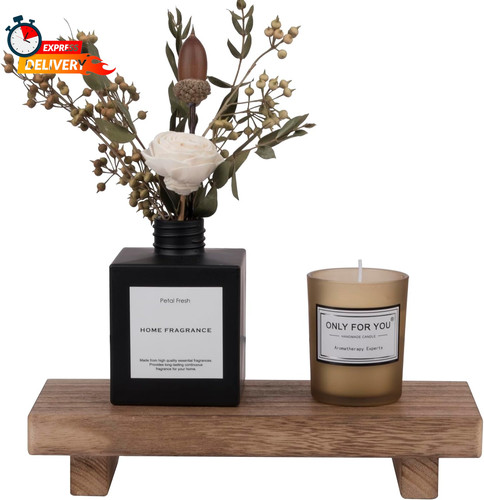 Small wood tray pedestal stand - wood,
