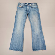 Diesel Zathan Jeans Mens W32 L30 Blue Bootcut Denim Light Wash 008AT