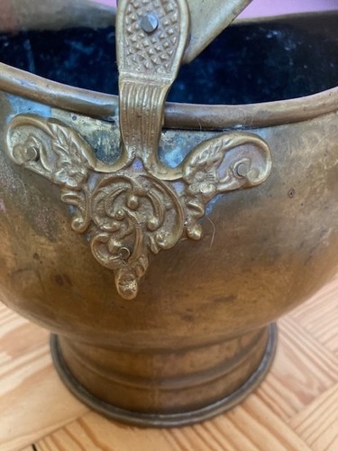 Vintage brass coal scuttle - brass,