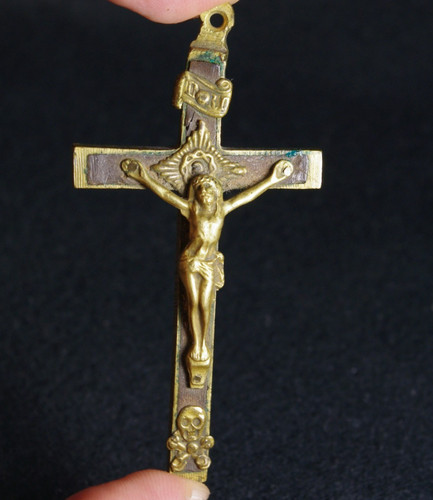 Antique catholic crucifix - catholic, crucifix–