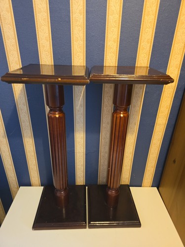 Pair vintage mahogany fluted - vintage,