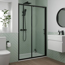 sliding shower door 1200 black