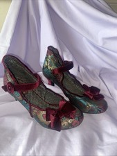 Joe Browns Mary Jane Shoes Brocade and Velvet Size 5 Mid Heel Court Shoes
