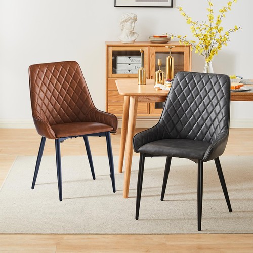Pcs dining chairs faux - 2,