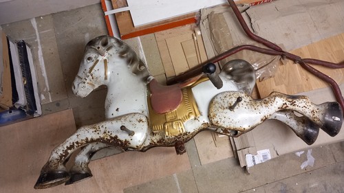 Old merry round sheet metal - old, merry-go-round