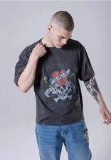 Ed Hardy T Shirt Love Kills Slowly T Shirt, Black Size Large Or Medium Oversized