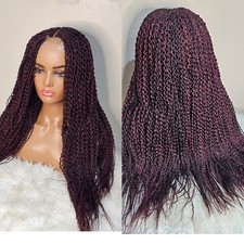 Handmade Braided Spiral Curls closure wig  26 Inch (Watermelon Braids)