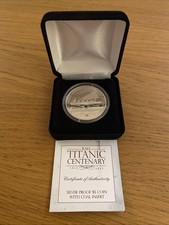 2012 Cook Islands RMS Titanic $5 Silver Proof Coin With Coal Insert -Boxed & COA