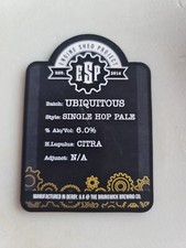ESP ENGINE SHED PROJECT  " UBIQUOTOUS " beer Pump Clip / Badge (BRUNSWICK) 