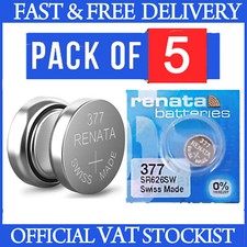 5 x Renata 377 SR626SW 1.55v