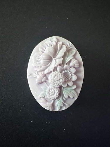 Vintage brooch purple - vintage, oval