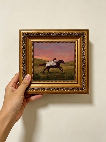 Rider running horse art - horse, wall