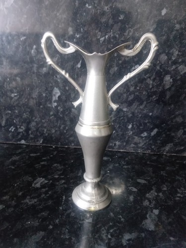Vintage silver tone bud - tone, vase
