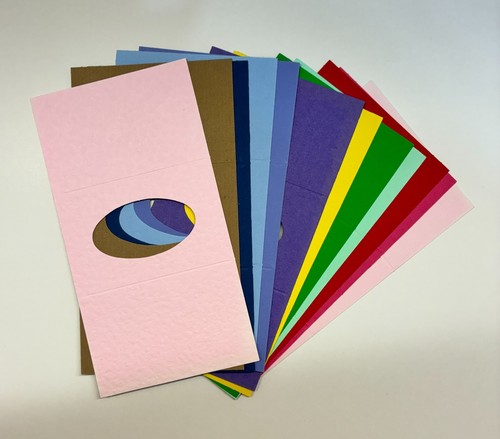 Tri fold oval aperture gift - fold, aperture,