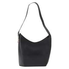 LOEWE Shoulder Bag Leather Black Auth 149483