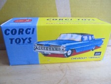 REPRO  CORGI CHEVROLET IMPALA 220.  - BOX ONLY - BLUE/PINK
