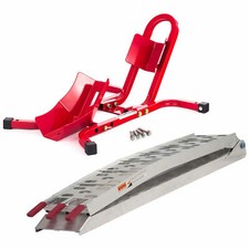 Warrior Bike / Motorcycle Aluminium Folding Loading Ramp And Wheel Chock Combo