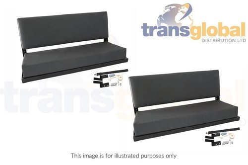 Grey vinyl folding rear bench - grey,