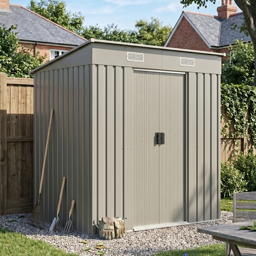 6ft 4ft metal garden shed - 6ft,