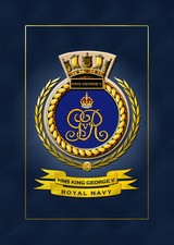 HMS KING GEORGE V SHIPS BADGE/CREST - HUNDREDS OF HM SHIPS IN STOCK