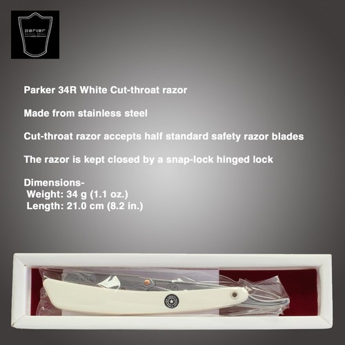 White handle cut throat - white,