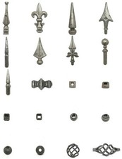 Wrought Iron Components Rail Heads Baskets Bushes Sphere Weld On MIG Steel Gates