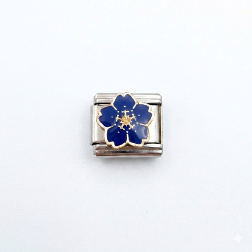 Blue flower italian charm - flower,