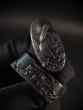 Japanese Type Waves and Flying Eagle Fuchi & Kashira for Katana,Y166